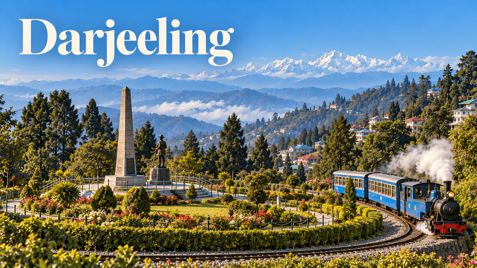 Darjeeling — Batasia Loop destination poster supplied by MVMT